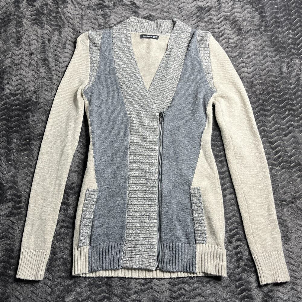 Patty Boutik Women's size Medium Zip up front Cardigan Gray